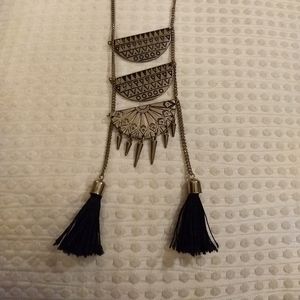 Beautiful Black Tassel Necklace